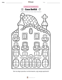 Podgląd drukowalnego arkusza ćwiczeń Casa Batlló