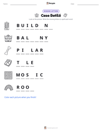 Casa Batlló printable worksheet preview