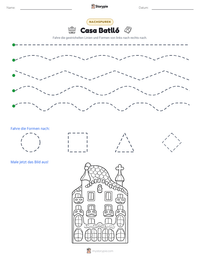 Casa Batlló druckbare Arbeitsblatt Vorschau