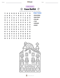 Casa Batlló printable worksheet preview