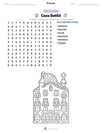 Vista previa de la hoja de trabajo imprimible de Casa Batlló