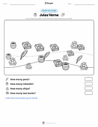 Jules Verne printable worksheet preview