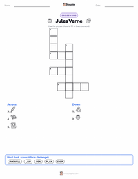 Jules Verne printable worksheet preview