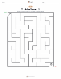 Jules Verne printable worksheet preview