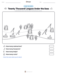 Twenty Thousand Leagues Under the Seas printable worksheet preview
