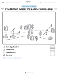 Podgląd drukowalnego arkusza ćwiczeń Dwadzieścia tysięcy mil podmorskiej żeglugi