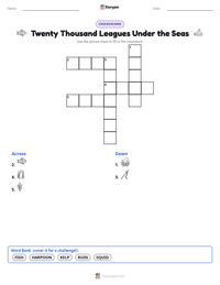 Twenty Thousand Leagues Under the Seas printable worksheet preview