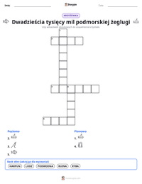 Podgląd drukowalnego arkusza ćwiczeń Dwadzieścia tysięcy mil podmorskiej żeglugi