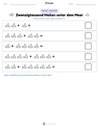 Zwanzigtausend Meilen unter dem Meer druckbare Arbeitsblatt Vorschau