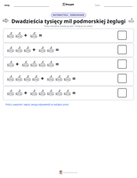 Podgląd drukowalnego arkusza ćwiczeń Dwadzieścia tysięcy mil podmorskiej żeglugi