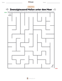 Zwanzigtausend Meilen unter dem Meer druckbare Arbeitsblatt Vorschau