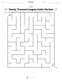 Twenty Thousand Leagues Under the Seas printable worksheet preview
