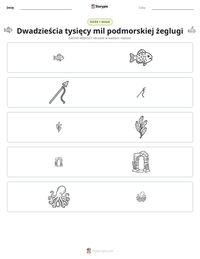 Podgląd drukowalnego arkusza ćwiczeń Dwadzieścia tysięcy mil podmorskiej żeglugi