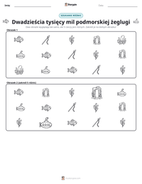 Podgląd drukowalnego arkusza ćwiczeń Dwadzieścia tysięcy mil podmorskiej żeglugi