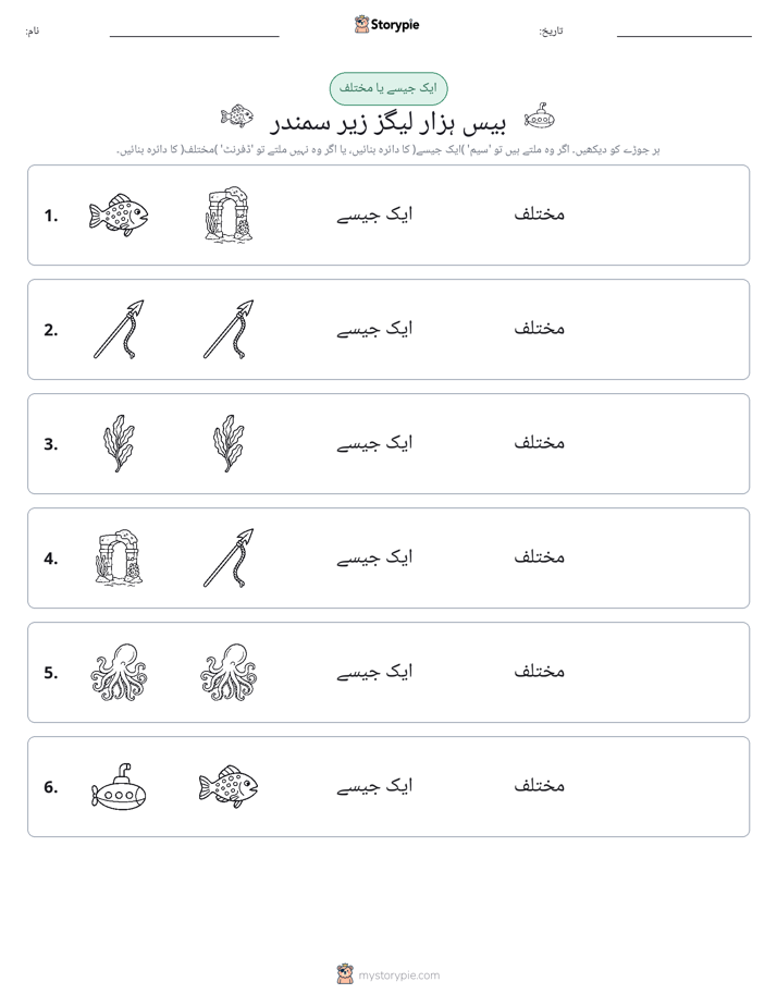 ایک جیسا یا مختلف