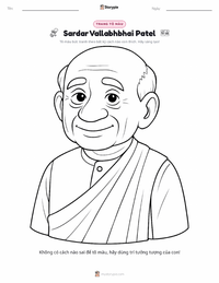 Trang tô màu Sardar Vallabhbhai Patel cho trẻ em
