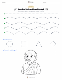 Vista previa de la hoja de trabajo imprimible de Sardar Vallabhbhai Patel