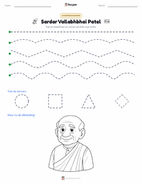 Sardar Vallabhbhai Patel afdrukbare werkblad voorbeeld