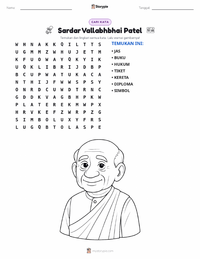 Prabaca lembar kerja cetak Sardar Vallabhbhai Patel