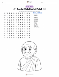 Sardar Vallabhbhai Patel yazdırılabilir çalışma sayfası önizlemesi