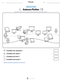 Aperçu de la feuille de travail imprimable Science-Fiction