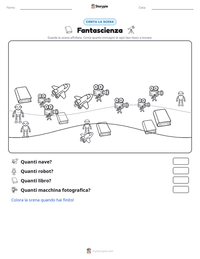 Anteprima della scheda stampabile di Fantascienza