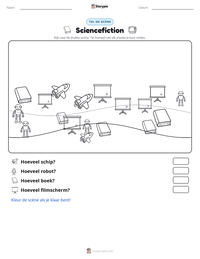 Sciencefiction afdrukbare werkblad voorbeeld