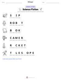 Science Fiction printable worksheet preview
