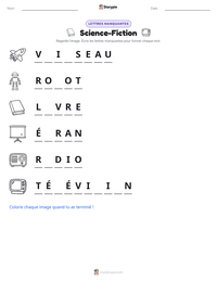 Aperçu de la feuille de travail imprimable Science-Fiction