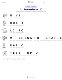 Anteprima della scheda stampabile di Fantascienza