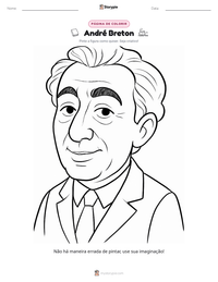Prévia da folha de atividades imprimível André Breton