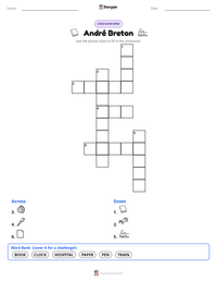 André Breton printable worksheet preview