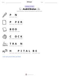 André Breton printable worksheet preview