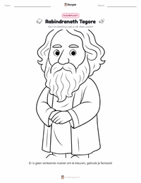 Rabindranath Tagore kleurplaat voor kinderen