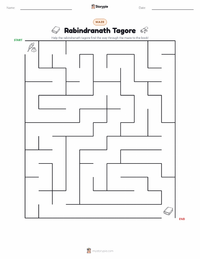 Rabindranath Tagore printable worksheet preview