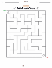 Aperçu de la feuille de travail imprimable Rabindranath Tagore
