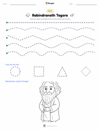 Aperçu de la feuille de travail imprimable Rabindranath Tagore