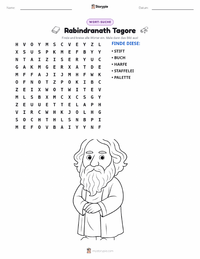 Rabindranath Tagore druckbare Arbeitsblatt Vorschau