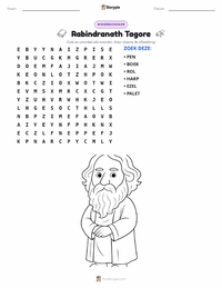 Rabindranath Tagore afdrukbare werkblad voorbeeld