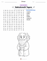 Prévia da folha de atividades imprimível Rabindranath Tagore
