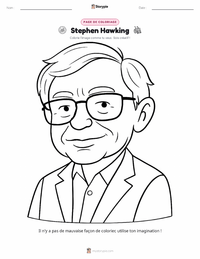 Page de coloriage Stephen Hawking pour les enfants