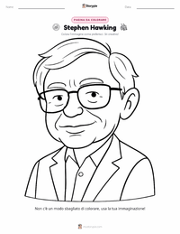 Pagina da colorare di Stephen Hawking per bambini