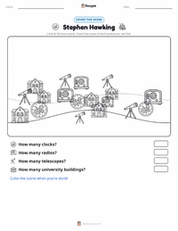 Stephen Hawking printable worksheet preview