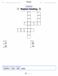 Stephen Hawking printable worksheet preview
