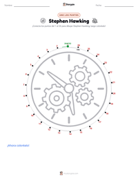 Vista previa de la hoja de trabajo imprimible de Stephen Hawking