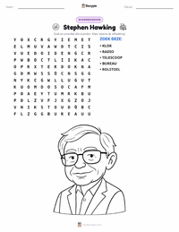 Stephen Hawking afdrukbare werkblad voorbeeld