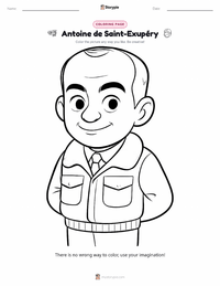 Antoine de Saint-Exupéry coloring page for kids