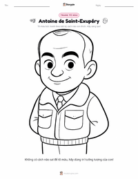 Trang tô màu Antoine de Saint-Exupéry cho trẻ em