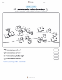 Aperçu de la feuille de travail imprimable Antoine de Saint-Exupéry