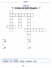 Antoine de Saint-Exupéry printable worksheet preview